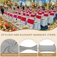 thumbnail image 3 of Uxcell Premium Spandex Chair Sashes Bows 25 Pcs Elastic Stretch Chair Cover Band Ties with Slider Buckle Light Gray, 3 of 7