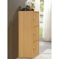thumbnail image 4 of Hodedah 3 Shelf 3 Door Multi-Purpose Wooden Bookcase in Beige Finish, 4 of 5
