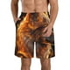thumbnail image 1 of Balery Gold Flame Pattern Wolf Traje de Baño Estilo Hawaiano para Hombre, Shorts de Secado Rápido con Bolsillos-Large, 1 of 6