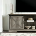 thumbnail image 3 of 70" Sliding Barn Door TV Console with Adjustable Shelves in Gray Wash, 3 of 20