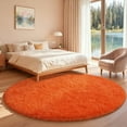 thumbnail image 3 of ASPILLOW Fluffy Circular Rugs,6ft Orange Soft Fuzzy Plush Indoor Round Carpets for Bedroom Living Room Kids Room Nursery, 3 of 8