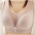 thumbnail image 2 of YWDJ Bras for Women Plus Size Back Closures Bras No Underwire Sleep Bras Wide Strap Full Coverage Push up Wrap Comfy Bras Padded Comfortable Bras Solid Lounge Bras Gray M, 2 of 4