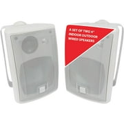 Dual LU43PW 4-Inch 3-Way Outdoor Speakers, 50 Watts Continuous Power, White