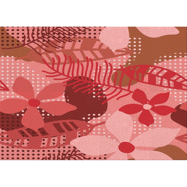 Ahgly Company Indoor Rectangle Patterned Love Red Area Rugs, 7' x 9'