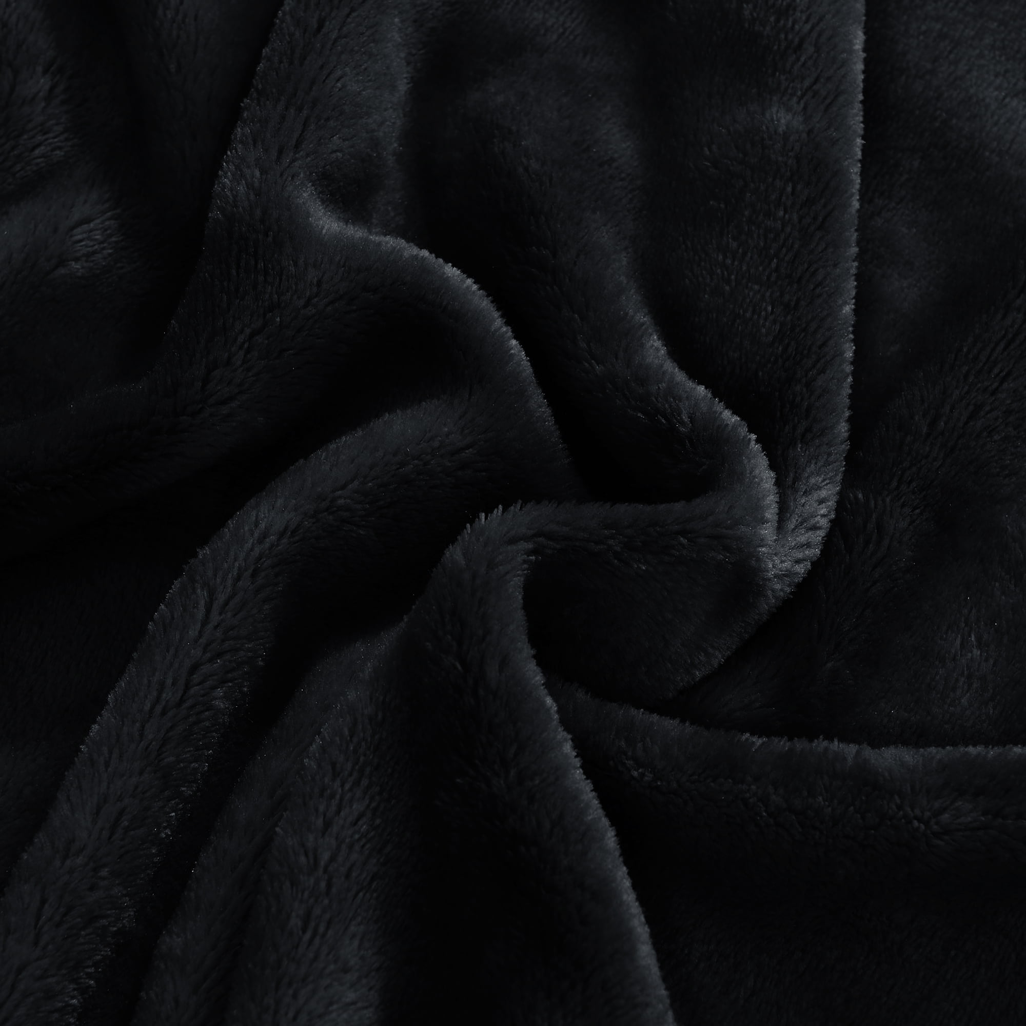 NICETOWN Black Fleece Blanket Full Blanket Soft Lightweight Plush Cozy Full Blankets for Bed/Sofa/Couch/Travel/Camping, Black, 55"x78"