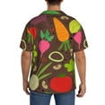 thumbnail image 5 of KLL Cartoon Vegetables Print Men's Shirt Short Sleeve Button Down Summer Cuba Beach Shirts- Medium, 5 of 7
