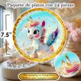 thumbnail image 3 of 24 Pz Plato Cartón Premium Pastelero Fiesta De Cumpleaños Unicornio bebé, 3 of 4