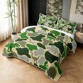 thumbnail image 3 of Manfei Minimalst Camouflage Twin Quilt Set, Old Fashion Camo Dino Twin Coverlet Set, Forest Green, 2pcs, 1 Bedspread and 1 Pillowcase, 3 of 7