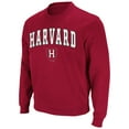 thumbnail image 2 of Men's Colosseum Crimson Harvard Crimson Team Arch & Logo Tackle Twill Pullover Sweatshirt, 2 of 3