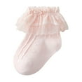 thumbnail image 1 of FAIWAD Toddler Girls Princess Cotton Frilly Socks Lace Ruffle Solid Color Thin Mesh Socks for Dress, 1 of 8