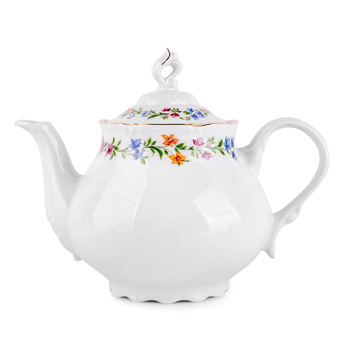 Constance Floral Porcelain Teapot with 24K Gold Accents