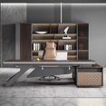 thumbnail image 2 of Modern Organizer Desk Table Gaming Reception Student Vanety Office Desk Corner Conference Scrivania Cameretta Furniture My Lux Decor Round, 2 of 20