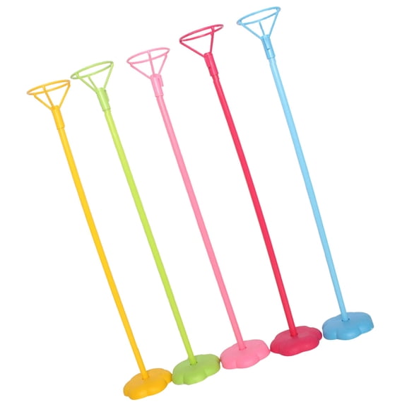 Worgeous 5pcs Table Balloon Stand Reusable Balloon Holder Balloon Stand Kit Balloon Support Holder Set (Red Yellow Blue Green Pink)