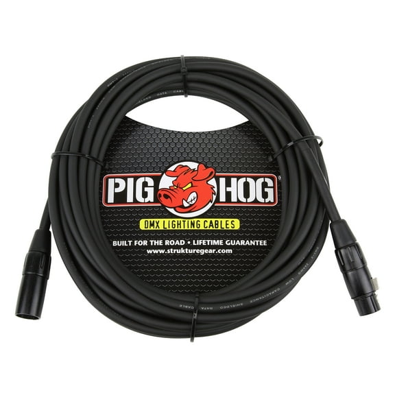 Pig Hog PHDMX25 3-Pin DMX Lighting Cable (Black, 25-Feet)