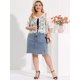 thumbnail image 4 of Women's Plus Size Sheer Shrug Tops Elbow Sleeve Floral Lace Open Front Shrug Top White 4X, 4 of 7
