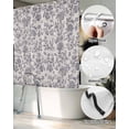 thumbnail image 5 of Split Shower Curtain for Transfer Bench, Haze Blue Leaf Fabric Shower Curtains for Bathroom, Retro Farmhouse Plant Floral Branch Tub Sliding Transfer Bench Waterproof Bath Curtains 72"x84", 5 of 9
