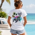 thumbnail image 4 of Beach Vibes Sea Turtle Graphic T-Shirt Women Coastal Summer Tee Crewneck Short Sleeve Cotton, 4 of 9