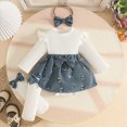 thumbnail image 2 of Gerichy Baby Girl Fall Winter Clothes Set Newborn Romper Dresses Outfit Long Sleeve Knitted Romper Dress + Sock + Headband Outfits 0-18 Months, 2 of 7