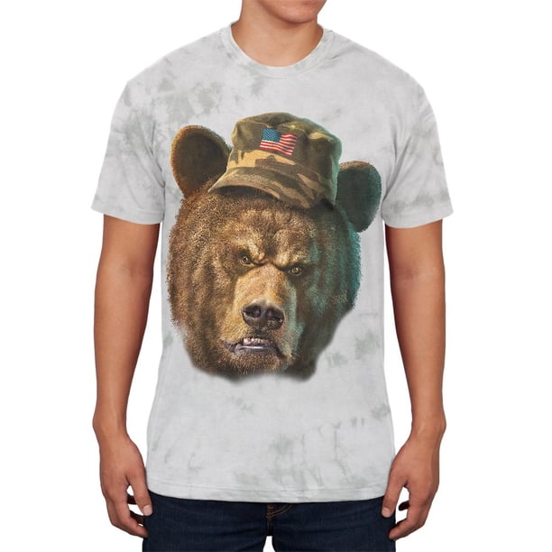 Old Glory Grumpy Army Bear Mens Soft T Shirt Soft Green Triblend Md Walmart Com Walmart Com