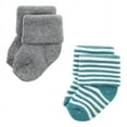 thumbnail image 3 of Hudson Baby Infant Boys Cotton Rich Newborn and Terry Socks, Dark Earth Tone Stripes, 6-12 Months, 3 of 6