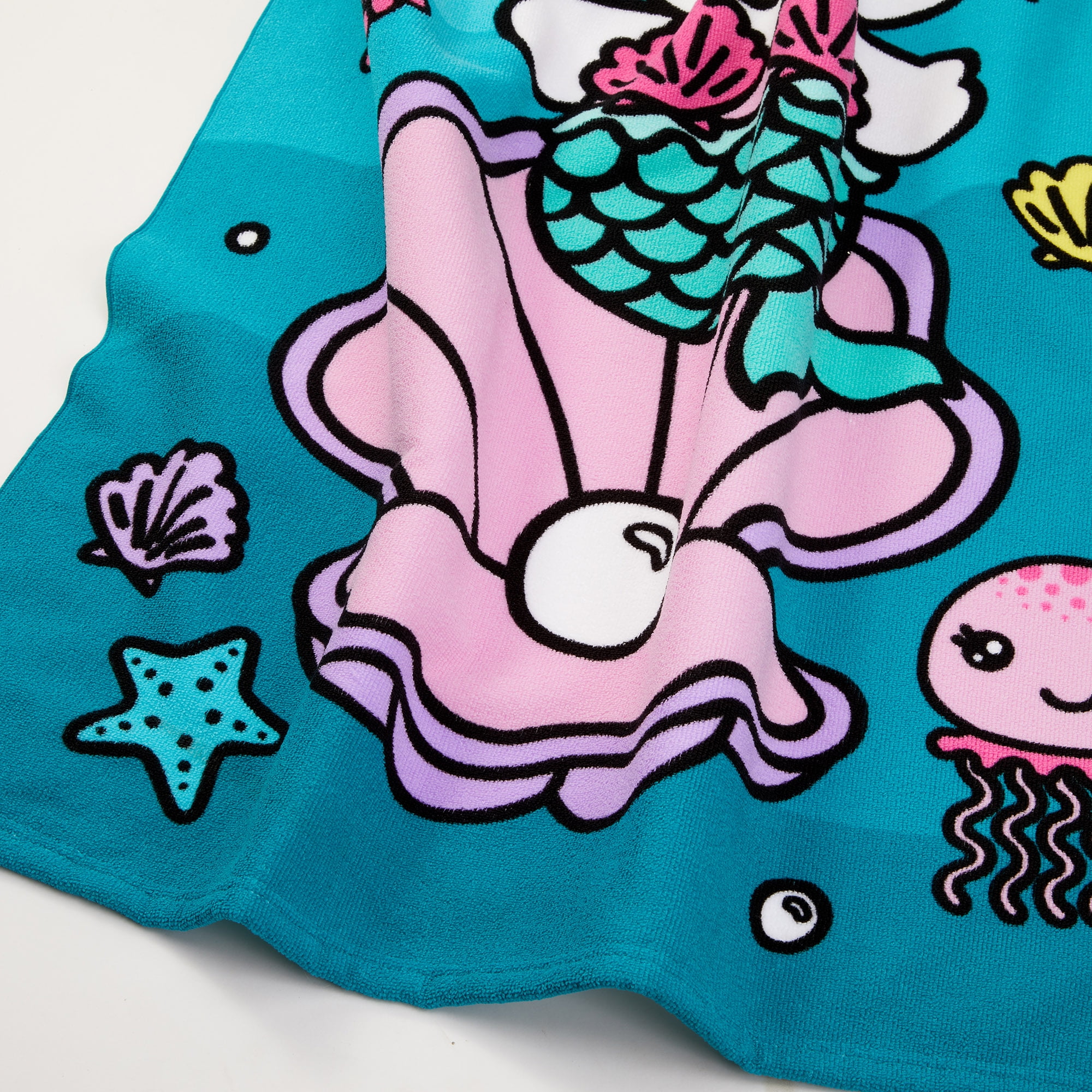 Hello Kitty Kids Beach Towel, Microfiber, 27x54, Blue, Sanrio