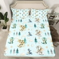 thumbnail image 2 of Feelyou Dreamy Cute Dragon Full Size Sheets for Kids, Tree Plant Botanical Bed Sheets, Blue Cartoon Dinosaur Sheet Sets, Super Cozy Room Decor, 4 Pieces, 2 of 7