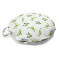 thumbnail image 1 of Salamander Round Floor Cushion with Handle, Exotic Themed Repeating Watercolor Style Cactus Plants and Lizards Pattern, Pillow for Living Room & Dorms, 18" Round, Green and White, by Ambesonne, 1 of 4