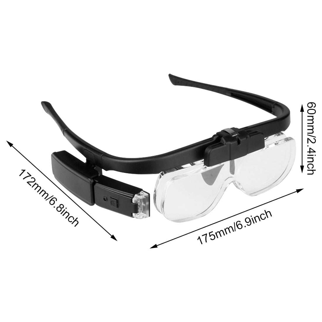Adjustable Magnifying Glasses LED Headband Loupe Magnifier With Lamp Glasses Variable Focus