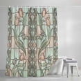 thumbnail image 4 of Stained Glass Standard Shower Curtain Set, Waterproof Shower Curtains for Bathroom, Vintage Colorful Flower Animal Textured Washable Fabric Bath Curtain for Bathtub Decoration with Hooks 72x72 Inches, 4 of 9