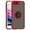 Red, variant on For iPhone 8 Plus / iPhone 7 Plus Transparent Slim Matte Colored Frame Shockproof Hybrid Ring Stand Magnet Car Mount