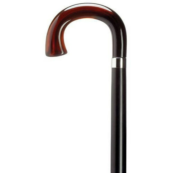 Walking Cane Men Square Nose Crook Cane Black Maple With Shell Handle