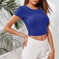 thumbnail image 6 of Beach Vacation Clothes for Women Crop Bras Women Girl Customize Tops Copper Stripe Top And Shirts for Cowl Neck Top Chicken Tops plus Size Compression Crop Corsets Su Blue L, 6 of 8