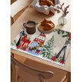 thumbnail image 3 of Placemats 1 Pack, Beige Christmas Woven Placemat, Linen Place Mats for Kitchen/Dining Tables, Xmas Tree Gnomes Poinsettia Snowflake Washable Table Mats for Party, 3 of 8