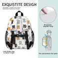 thumbnail image 5 of Multicolor Cat White Pattern Backpack for School, Cute School Bag with Adjustable Shoulder Straps and Padded Back, 15"x11.42"x5.5", 5 of 5