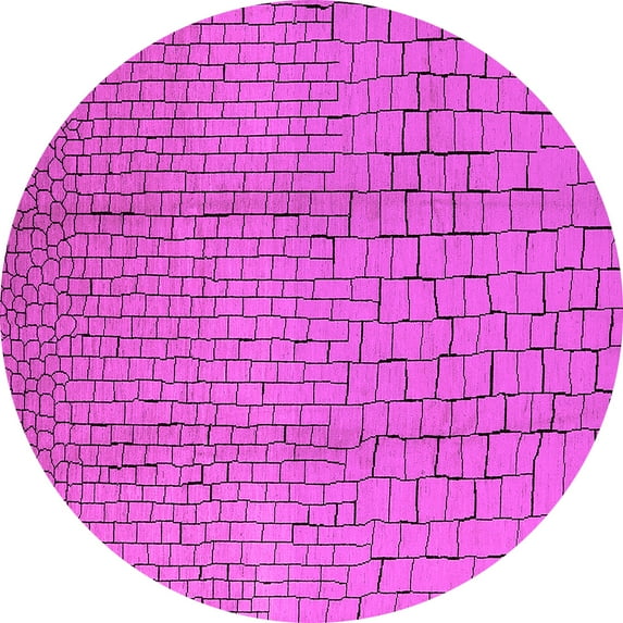 Ahgly Company Indoor Round Solid Pink Modern Area Rugs, 6' Round