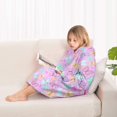 thumbnail image 4 of Pink Butterfly Pattern Blanket Hoodies for Kids 6-13YR Oversize Wearable Blanket Hoodies for Boys Girls Teens, 4 of 7