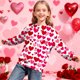 thumbnail image 5 of Sudadera sin capucha para niño, con estampado de San Valentín, de manga larga, informal, deportiva, con capucha, sudadera de manga larga sin capucha, top con inserciones en los hombros, blusa de polié, 5 of 8