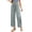 Gray, variant on Women Cropped Wide Leg Pants Drawstring Elastic High Waist Loose Textured Palazzo Trousers Casual Baggy with Pockets