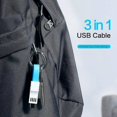 thumbnail image 5 of un Cble Lightning Court Blanc Porte-cls Usb C Cble De Charge Multiple Pour Iphone Android Cble De Chargeur Portable Magntique Pour Samsung Galaxy, 5 of 5