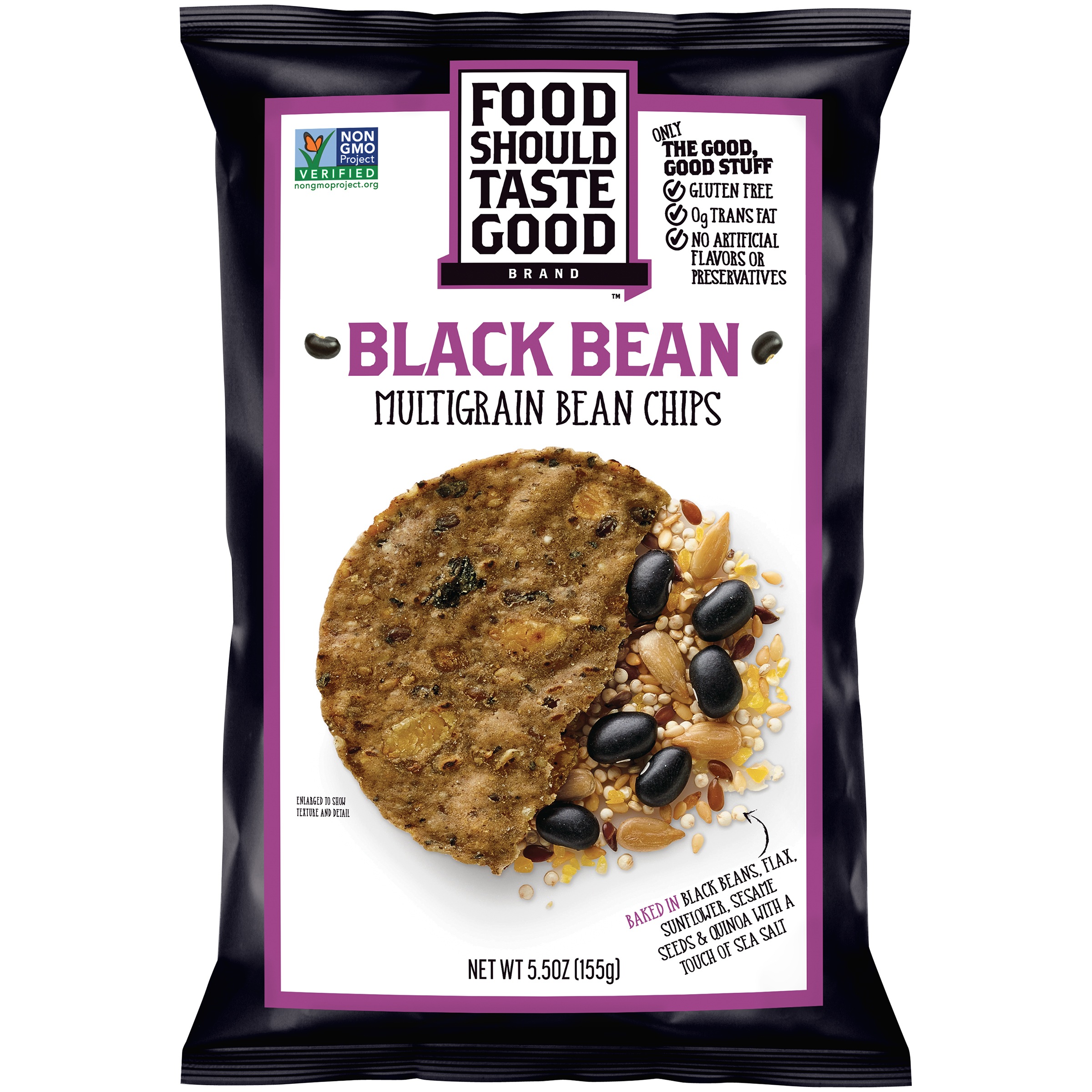 Food Should Taste Good Black Bean Multigrain Bean Chips, 5.5 OZ by Food Should Taste Good, Inc.