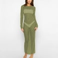 thumbnail image 1 of LOVZFMLL Robes Femmes Robe Perles Robes d'Été pour Femmes Robe Longue Maxi pour Femmes Robe de Plage Biker Robe de Couverture Robe Longue à Manches Longues en Maille Transparente, 1 of 3