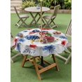 thumbnail image 4 of Outdoor Tablecloth with Umbrella Hole for Patio/Picnic/Party/Camping, 4th of July Waterproof Table Cloth Round Cover Washable, Independence Day Floral Blue Red Botanical (Dia 54"), 4 of 9