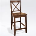 thumbnail image 4 of Pemberly Row 24" X Back Wooden Counter Stool in Cherry (Set of 2), 4 of 8