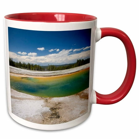3drose, Wyoming, Yellowstone Np, Geyser Basin, Pool - Us51 Jwi0286 - Jamie and Judy Wild, 11oz Two-tone Red Mug