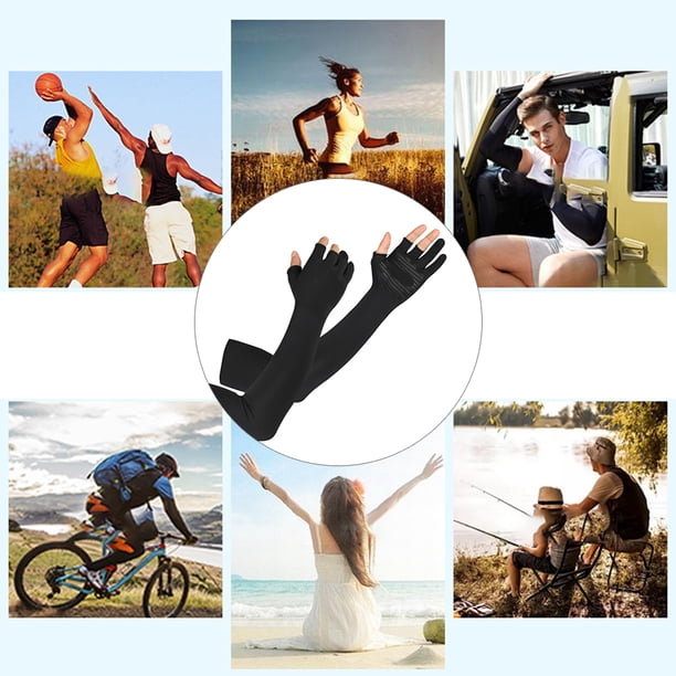 1 par de mangas de brazo para mujeres y hombres de seda de hielo antideslizantes mangas de sol de palma para ciclismo al aire libre golf pesca senderismo correr