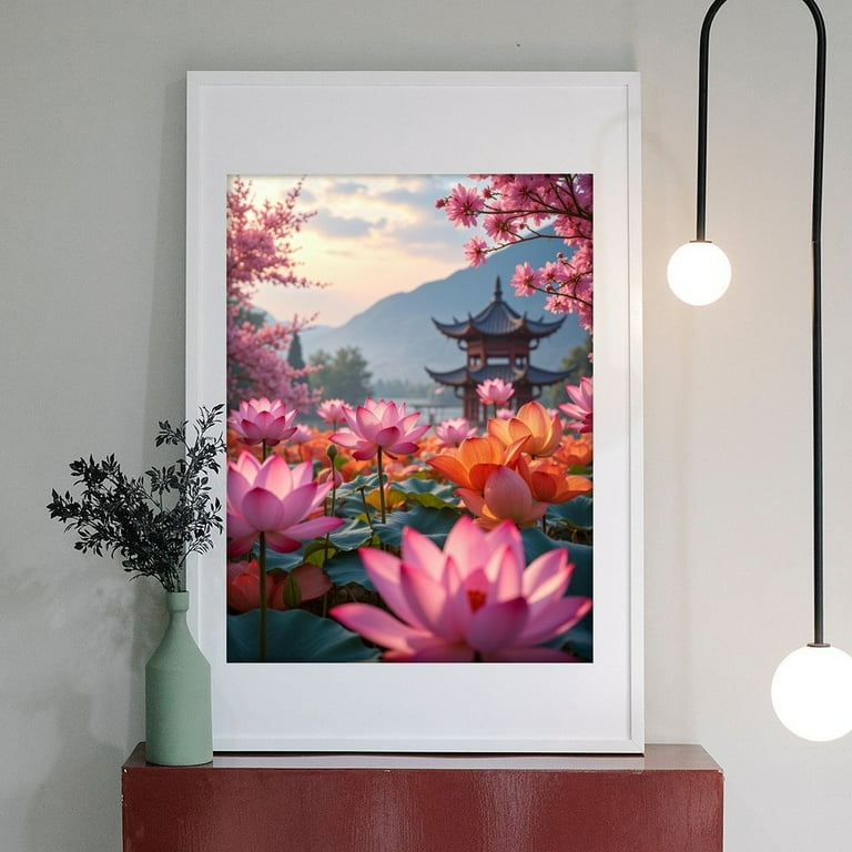 SHEGZHUC 30 x 40 cm 4 stuks diamond painting Japan landschap