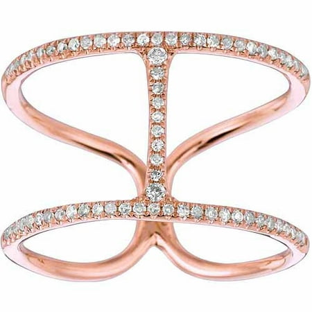 0.2 Carat T.W. Diamond 14kt Rose Gold H Fashion Ring
