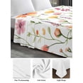 thumbnail image 6 of Flower California King Size Flat Sheet, Wrinkleproof & Fadeproof Cooling Flat Bed Sheet Only, Eucalyptus Plant Garden Red Floral Watercolor Breathable Soft Bedding Top Sheets 108 x 98 Inches, 6 of 8