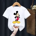 thumbnail image 3 of Camiseta de algodón para niños de Disney Mickey Mouse, camiseta kawaii, ropa informal de dibujos animados de anime para niños, camiseta para niñas y niños, camiseta Y2K, 3 of 5