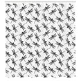 thumbnail image 3 of Ambesonne Black and White Shower Curtain, Sketch Wings, 69"Wx75"L, Black and White, 3 of 3
